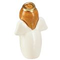 Floristik24 Adoráveis anjos de cerâmica com detalhes dourados, 6 peças - branco, 7 cm - ideia para presente e decoração amorosa