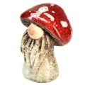 Floristik24 Figuras de cogumelo gnomo de conto de fadas em um conjunto de 6 - vermelho com pontos brancos, 7,5 cm - decoração mágica para o jardim e a casa