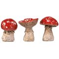 Floristik24 Encantadoras decorações de cogumelo venenoso de cerâmica em um conjunto de 3 - vermelho com pontos brancos, 8,6 cm - decoração de jardim ideal