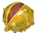 Floristik24 Castanhas decorativas em verde-amarelo – 6 cm – decoração ideal de outono e férias – 6 peças