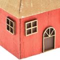 Floristik24 Castiçal casa de natal madeira vermelha 9×9×11cm 2 unidades