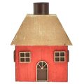 Floristik24 Castiçal casa de natal madeira vermelha 9×9×11cm 2 unidades