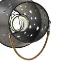 Floristik24 Lanterna suspensa de metal em antracite com estrelas - Ø18,5 cm, altura 50 cm - Elegante iluminação externa e interna