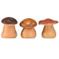 Floristik24 Figuras de cogumelos felizes com rostos em conjunto de 3 - vários tons de marrom, 6,6 cm - decoração divertida para jardim e casa
