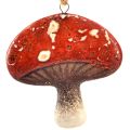Floristik24 Charmosos amuletos de cogumelo vermelho com fio de juta - 3 cm, conjunto de 6 - decorações perfeitas de outono e Natal