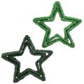 Floristik24 Estrela para suporte de decoração de Natal juta verde 13/18cm 4 unidades