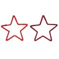 Floristik24 Estrelas para guirlanda do Advento decoração de Natal juta vermelha 15 cm 8 unidades