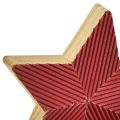 Floristik24 Estrelas poinsétias de madeira caneladas vermelhas naturais 11 cm 3 unidades