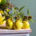 Floristik24 Vaso decorativo limão cerâmica 3 aberturas 21,5x11x8cm