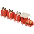 Floristik24 Trem de madeira com caixas de presente, vermelho e branco, conjunto de 2, 18x3x4,5 cm - Decoração de Natal